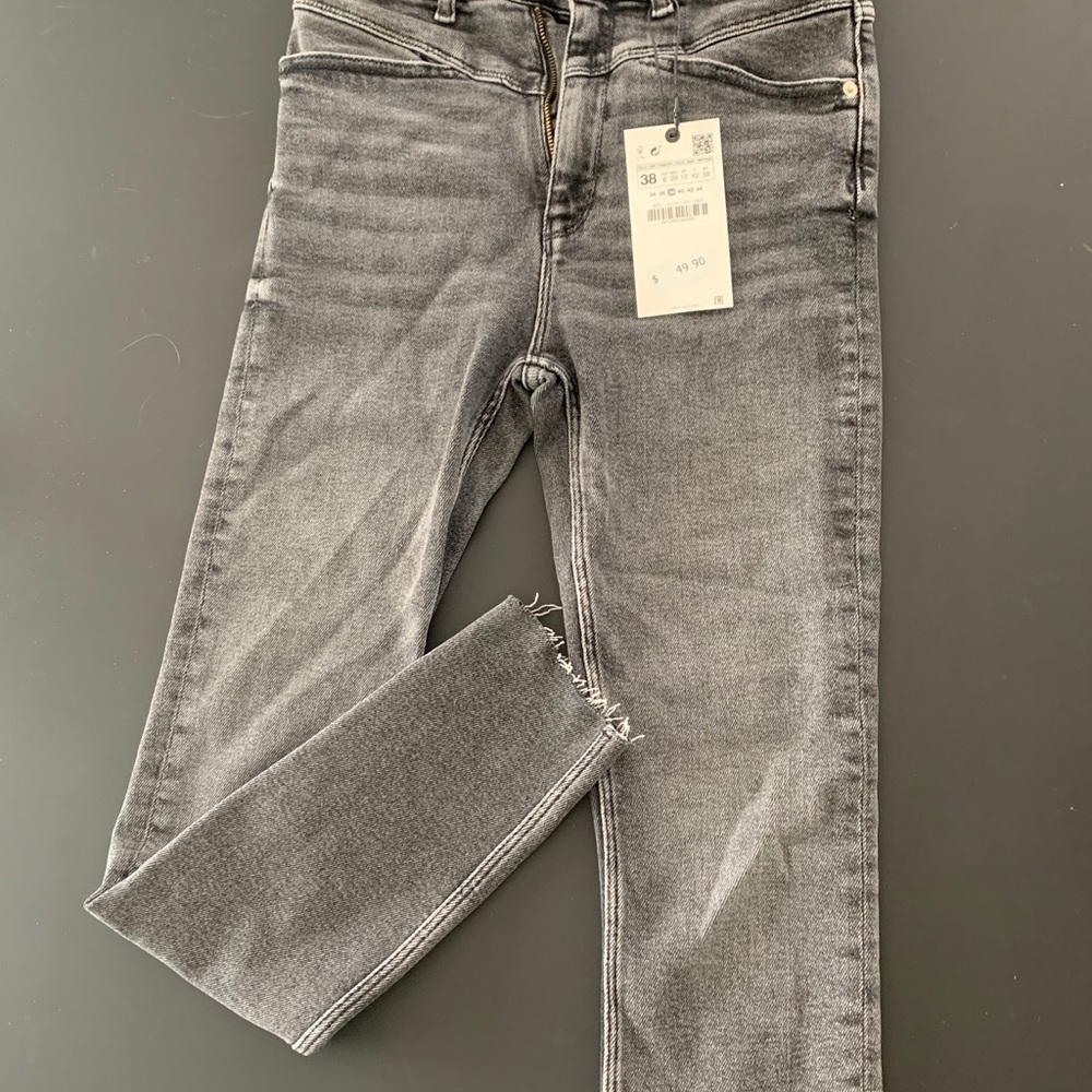 Zara dark gray high rise jeans - Picture 3 of 5